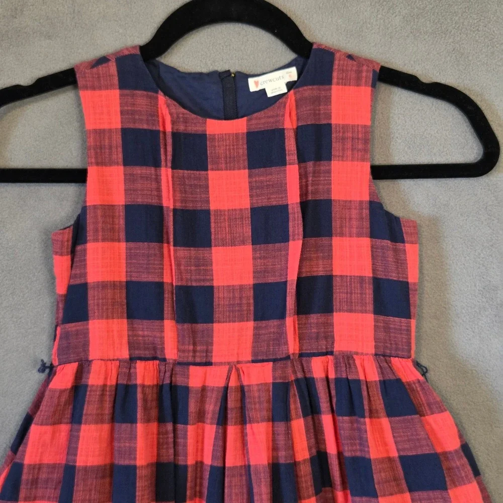 Crewcuts Buffalo Plaid Dress Girl's Size 6 Gingham Cotton Lined Zip Christmas